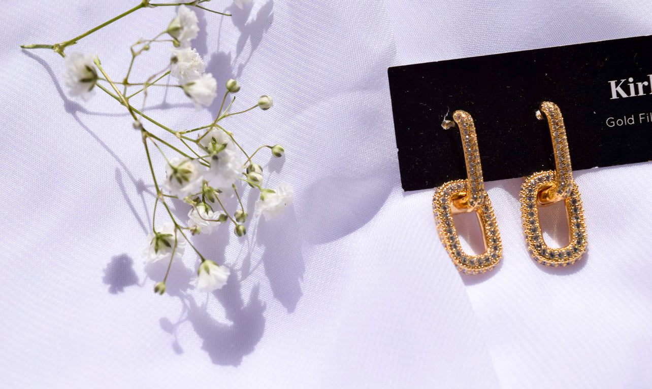Chloe Chained Hoops (18K Gold Filled)