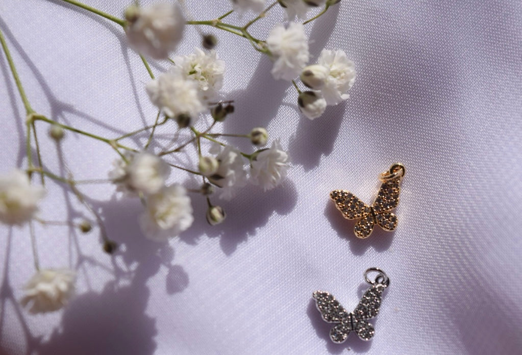 Butterfly w/ CZ (18K Gold Filled & Silver)