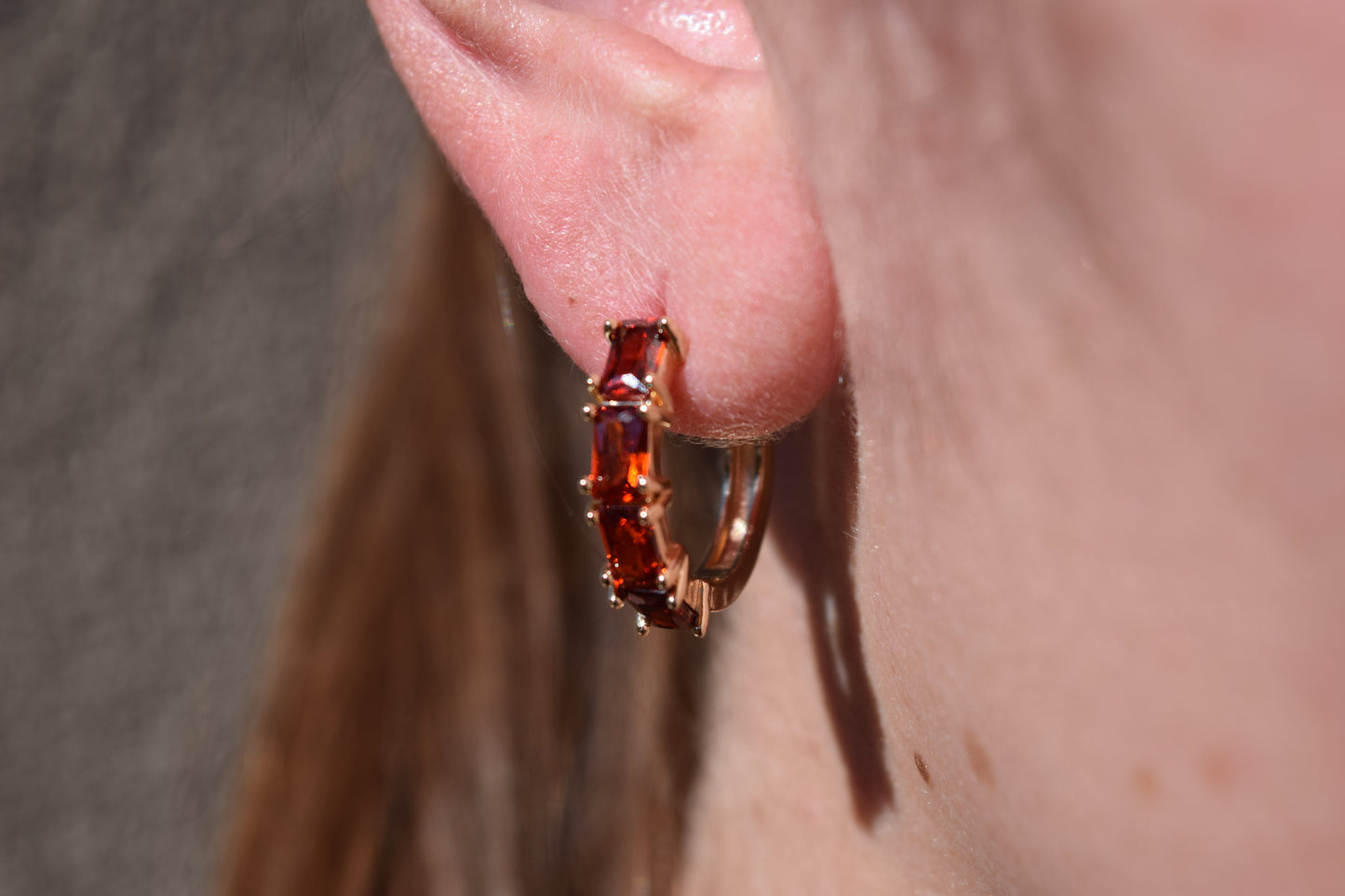 Annabelle Red Hoops (18k Gold Filled)