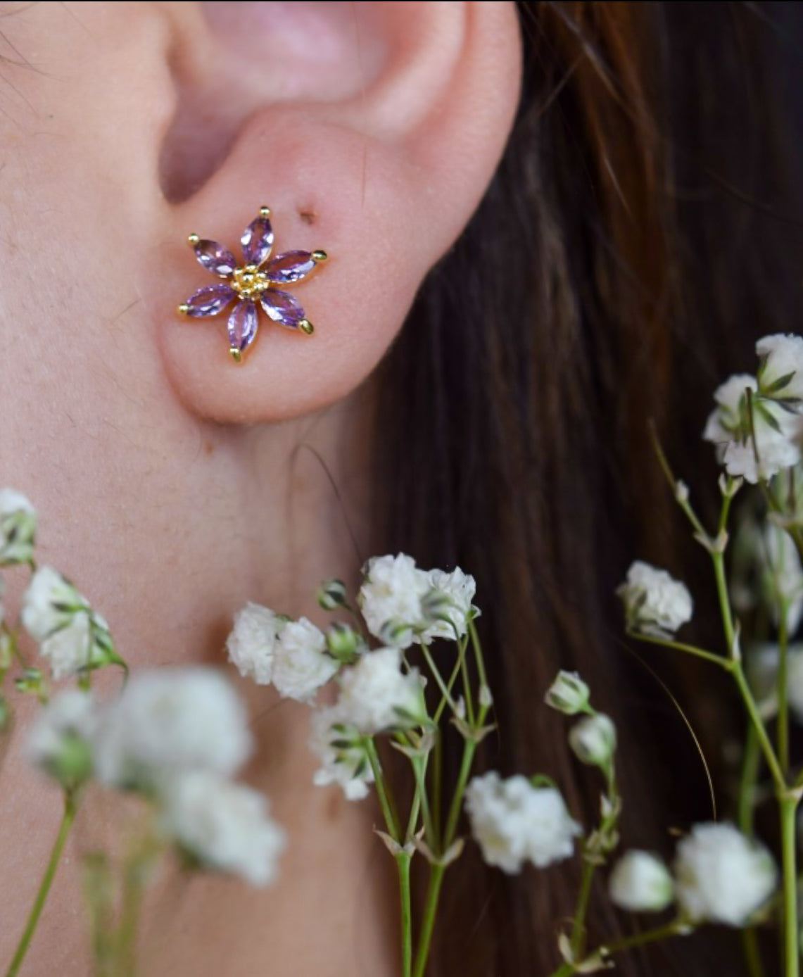 Daisy Flower Studs (18K Gold Filled)