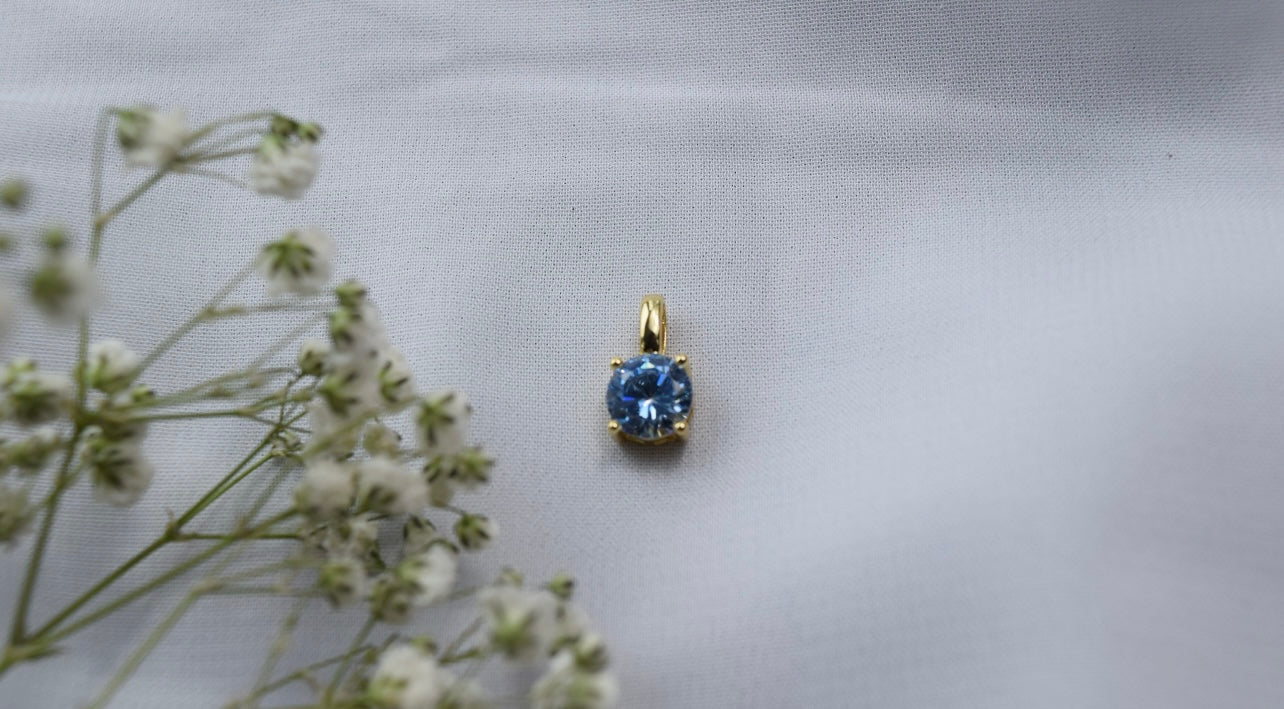 Birthstone charm gold filled