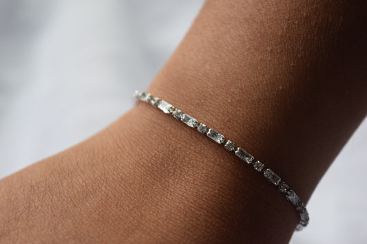 Genevieve Baguette Bracelet (Silver)