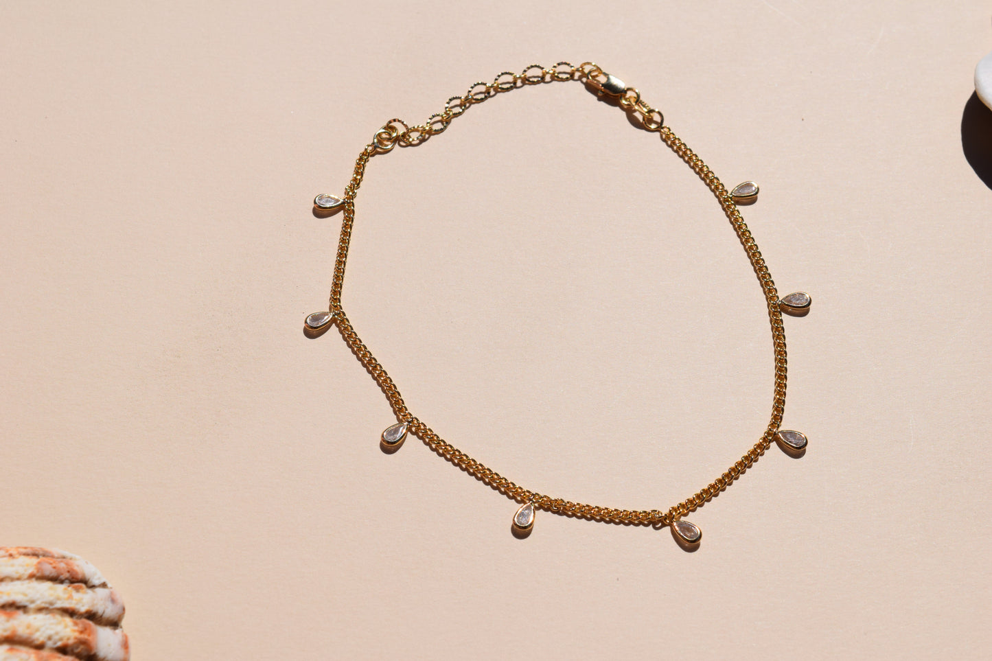 Josie Tear Drop Anklet (18K Gold Filled)