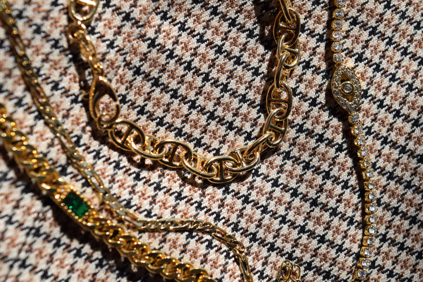 Elena Emerald Cuban Bracelet (18K Gold Filled)