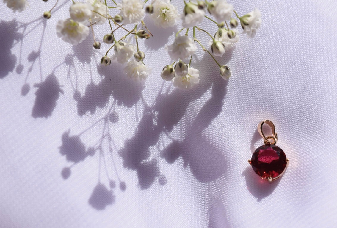 Red Charm Large Gold Filled