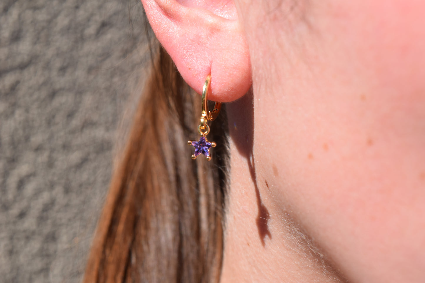 Purple Star Huggies (18K gold filled)