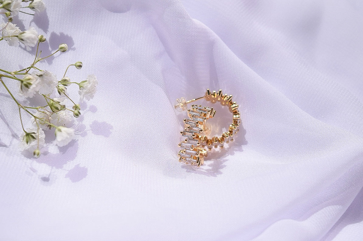 Lorraine Stacked CZ Hoops (18K Gold Filled)