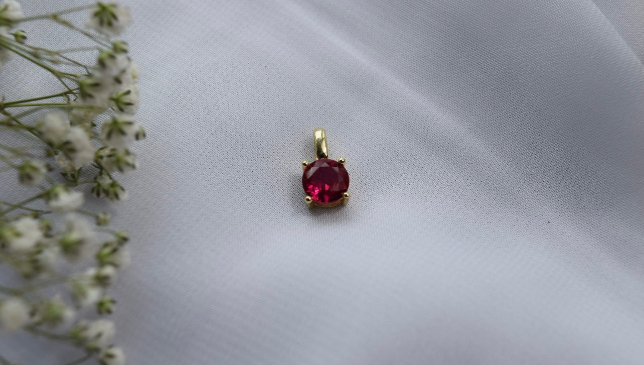 Birthstone charm gold filled