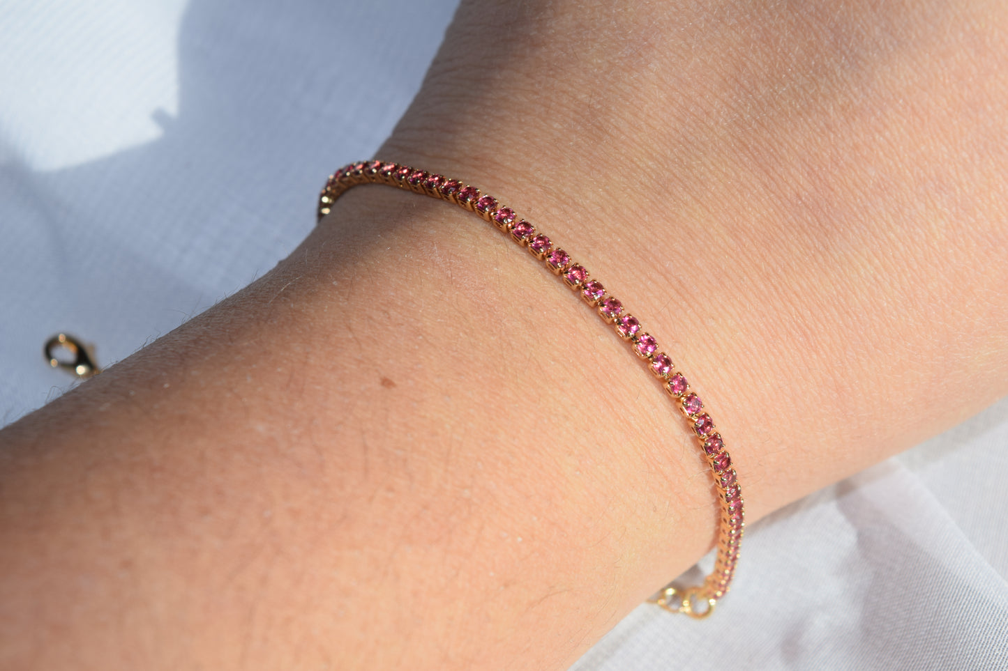 Pink CZ Bracelet (18k Gold Filled)