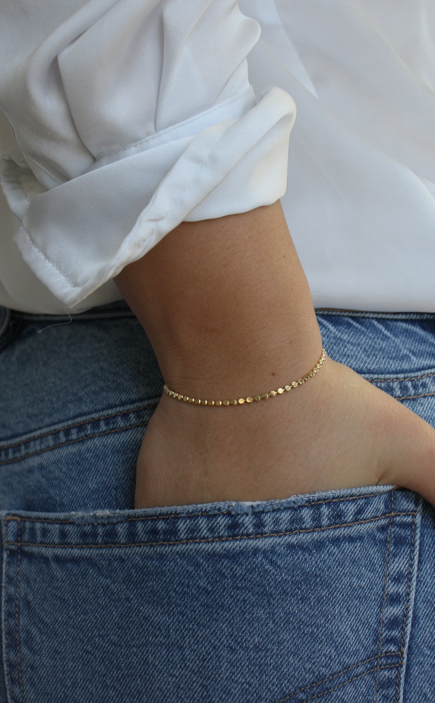 Kassidy Pressed Dot Bracelet (18K Gold Filled)