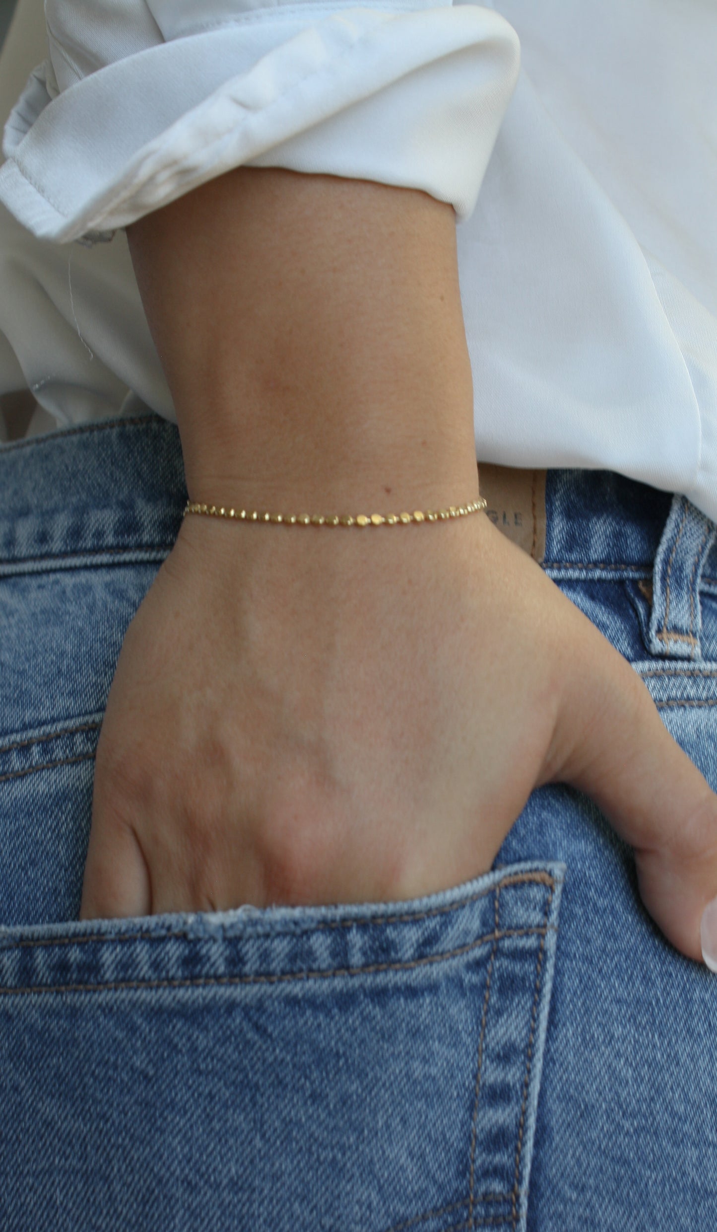 Kassidy Pressed Dot Bracelet (18K Gold Filled)