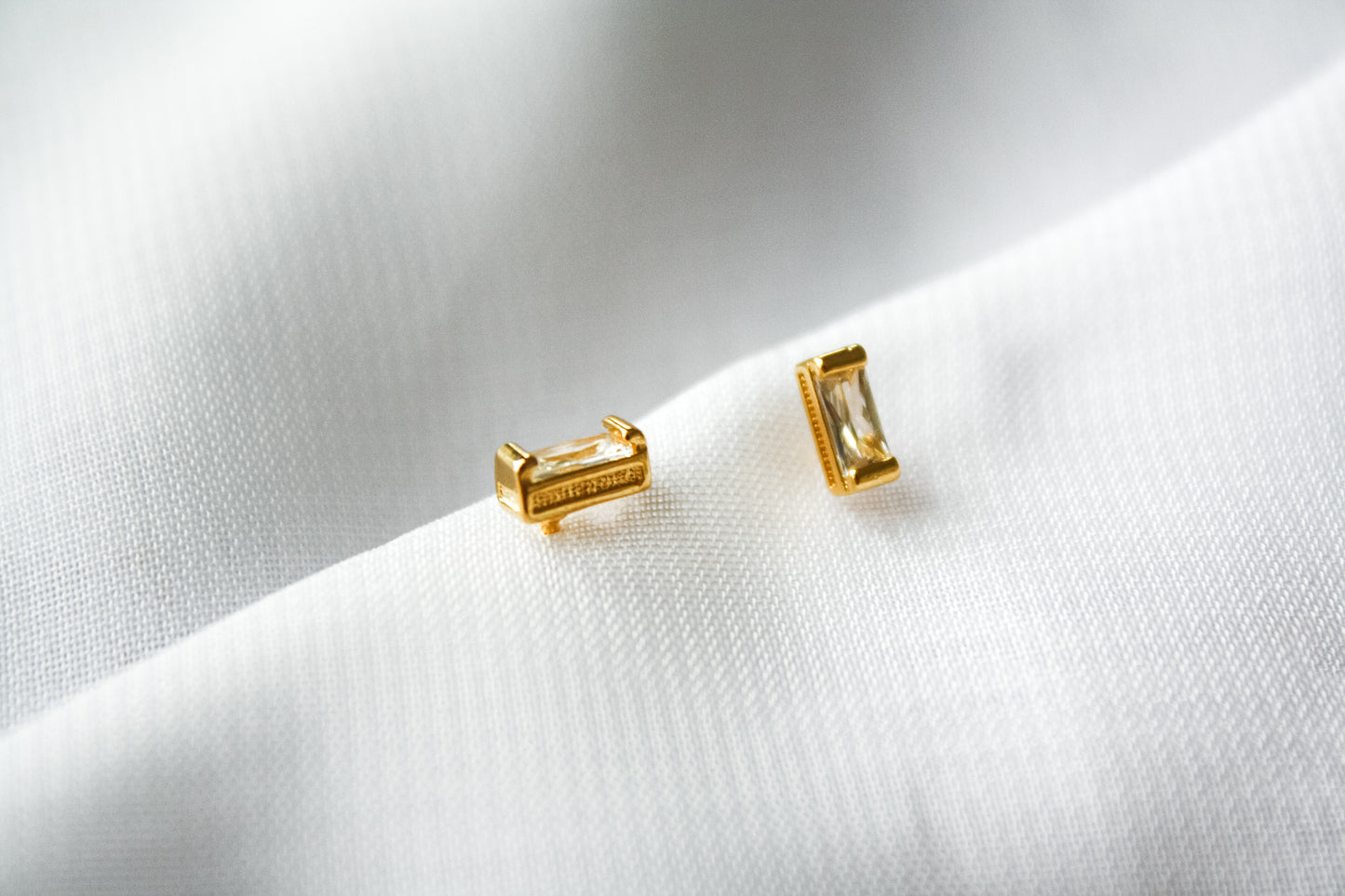 Genevieve Baguette Earrings (18k Gold Filled)