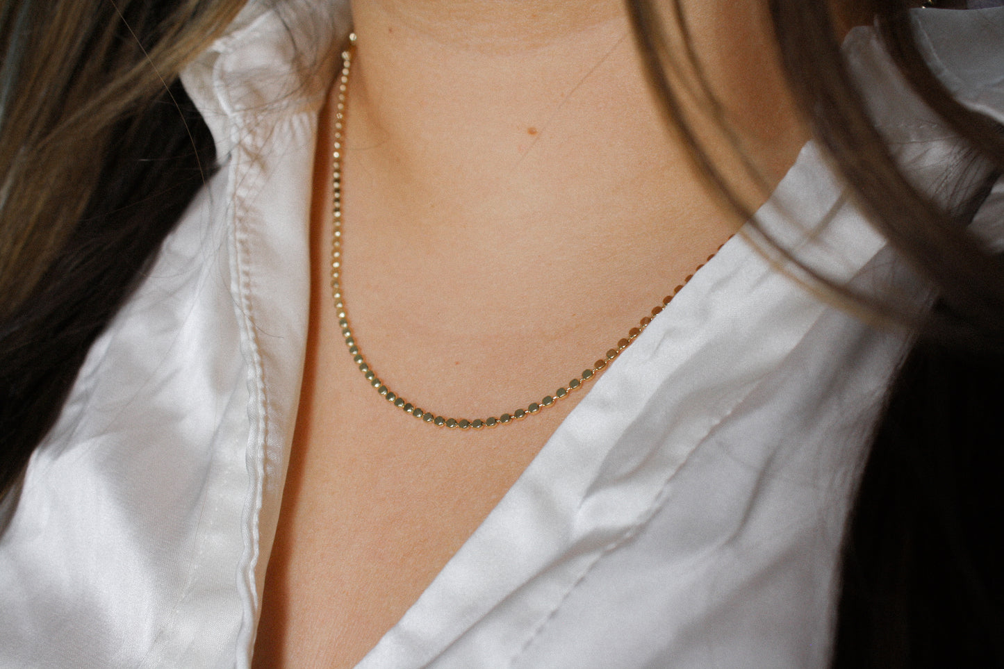 Kassidy Pressed Dot Necklace (18k Gold Filled)