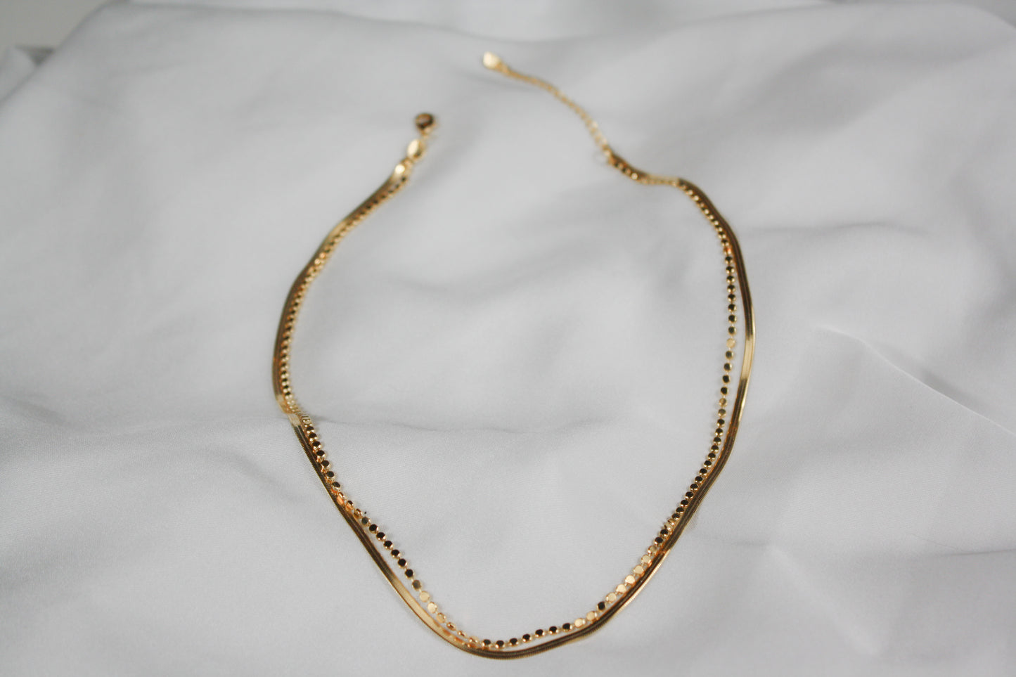 Ivy Double Chain Necklace (18k Gold Filled)