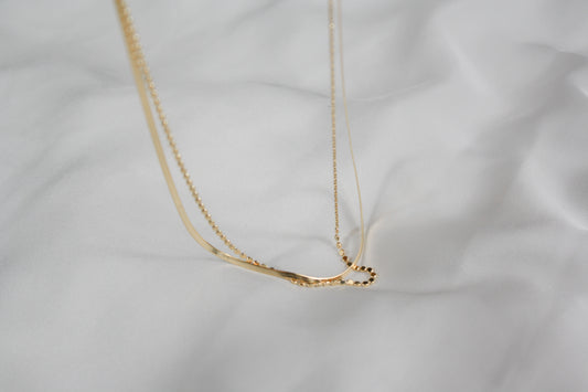 Ivy Double Chain Necklace (18k Gold Filled)