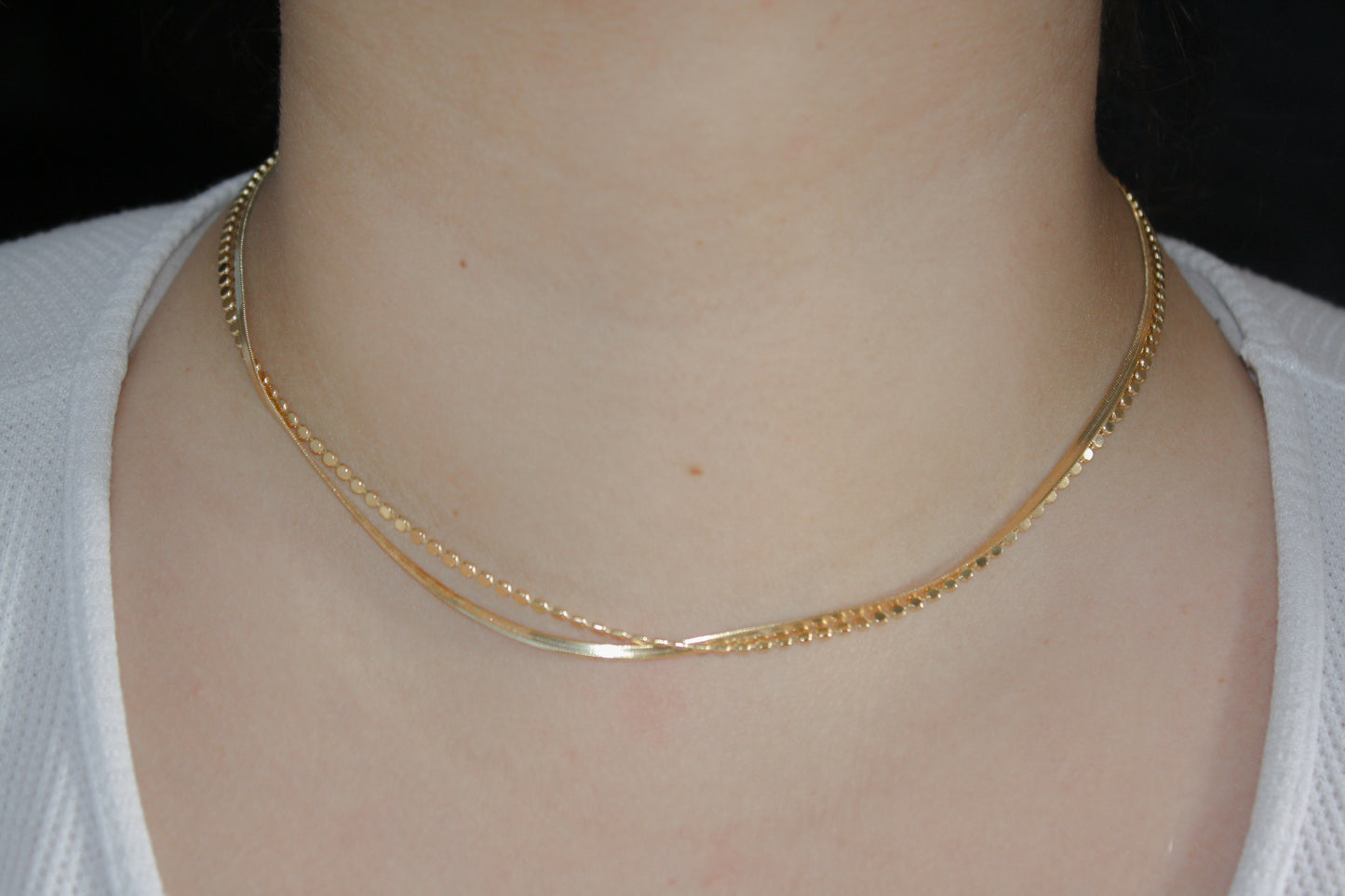 Ivy Double Chain Necklace (18k Gold Filled)