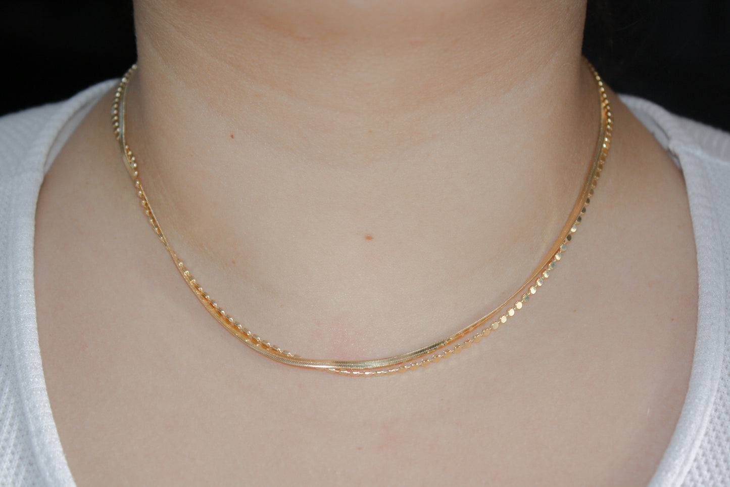 Ivy Double Chain Necklace (18k Gold Filled)