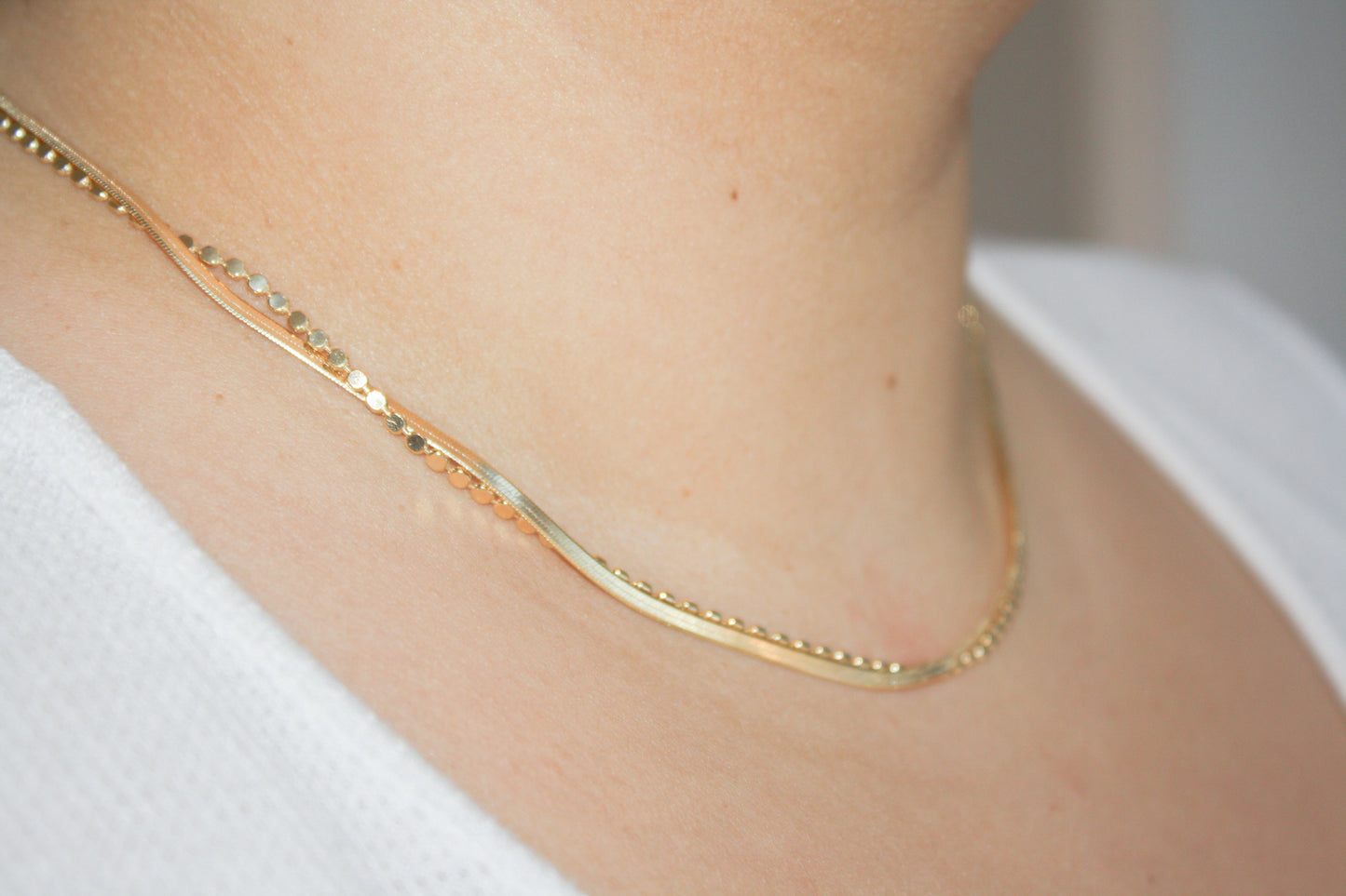 Ivy Double Chain Necklace (18k Gold Filled)