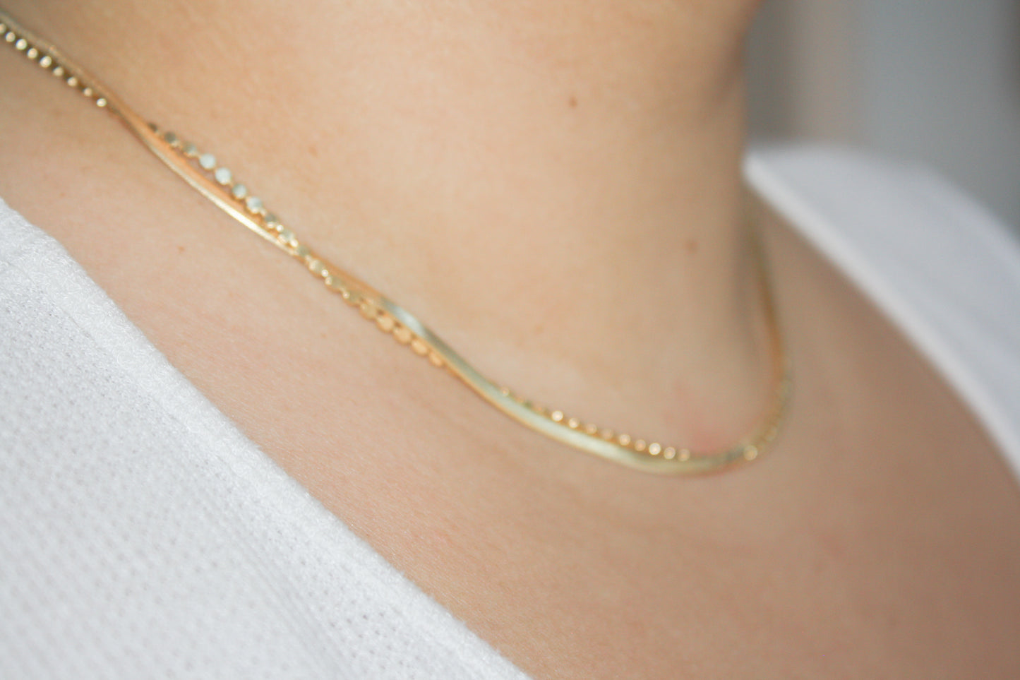 Ivy Double Chain Necklace (18k Gold Filled)